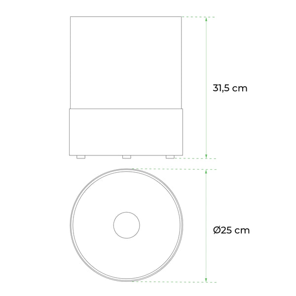 Southwark Black - Round Tabletop Bioethanol Fireplace