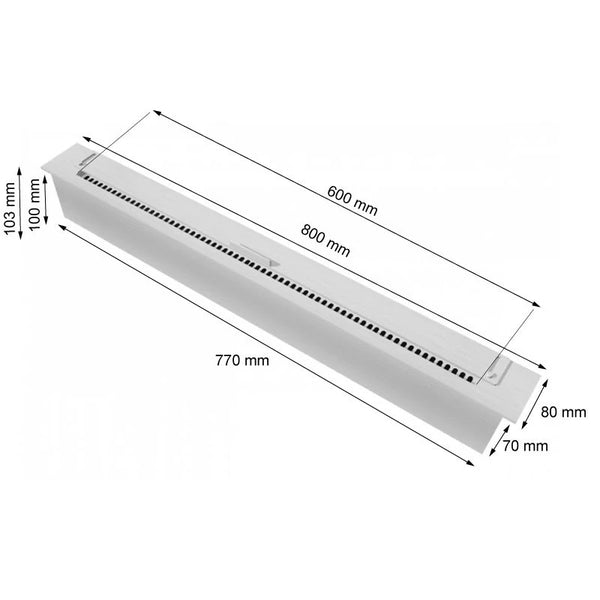 Slimline Burner Steel - 80 cm