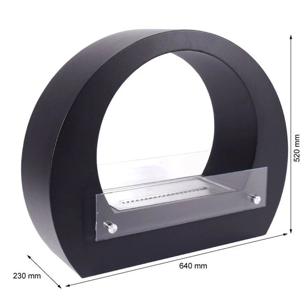 Dallas - Round Bio Fireplace - Black