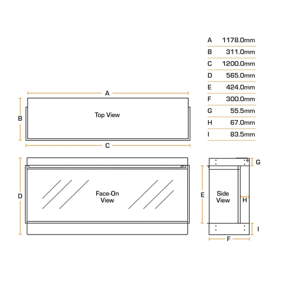 New Forest 1200 - Built-In Electric Fireplace