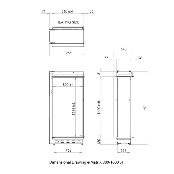 e-MatriX Vertical 800-1600 ST - Water Vapour Fireplace