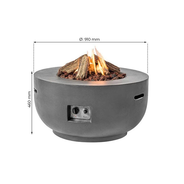 Bowl Gas Fireplace Fire Table - Anthracite
