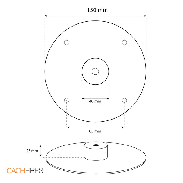 Ceiling Mount for Flat Ceiling - Black