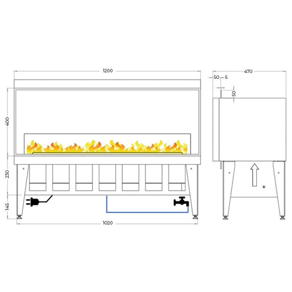 Incanto 1000 - Built-in Water Vapour Fireplace