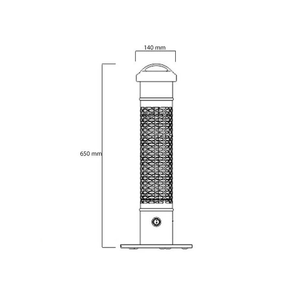 Patio Heater Under-table Model 1200 W Silver