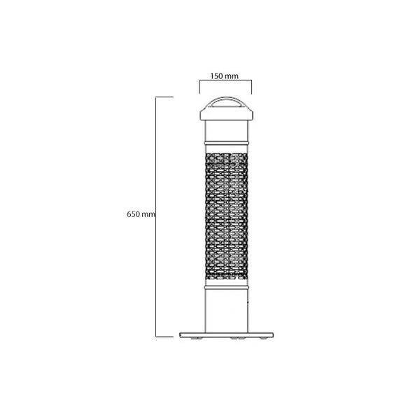 Patio Heater Under-table Model 1200 W, GT, Black