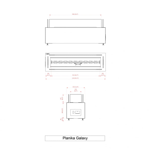 Planika Galaxy Black Gas fireplace