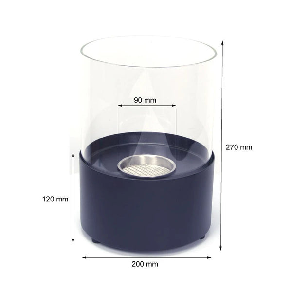 Kennington Round Tabletop Bioethanol Fireplace - Black