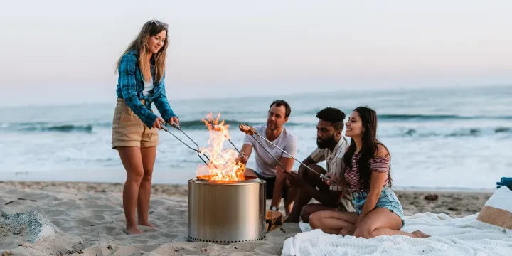 Solo Stove Ragner smokeless firepit on the beach