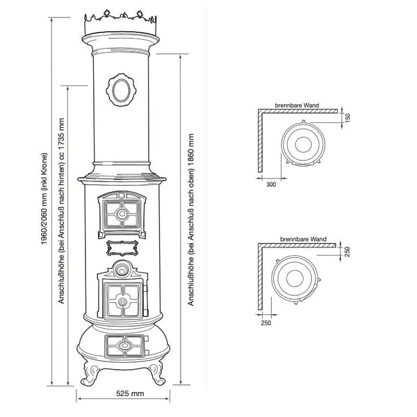 Westbo Classic Electric Fireplace - Cast Iron