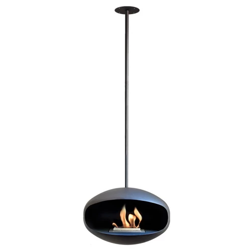 Cocoon Aeris Ceiling Mounted Black Bio Fireplace