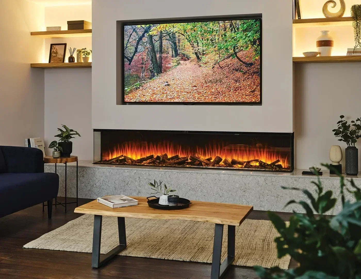 How to Build a Media Wall with an Electric Fireplace and TV