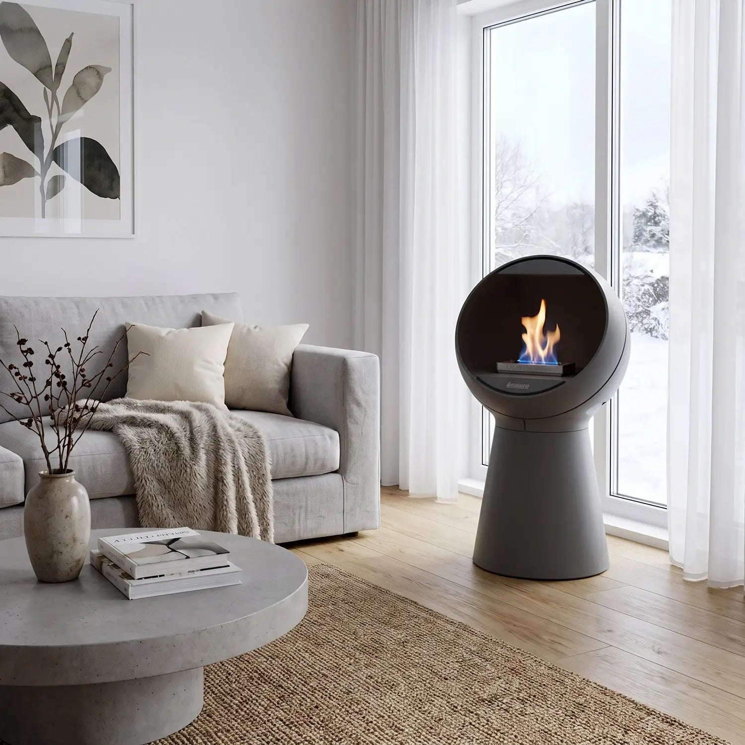 Aduro B5M Bioethanol Fireplace with Floor Stand