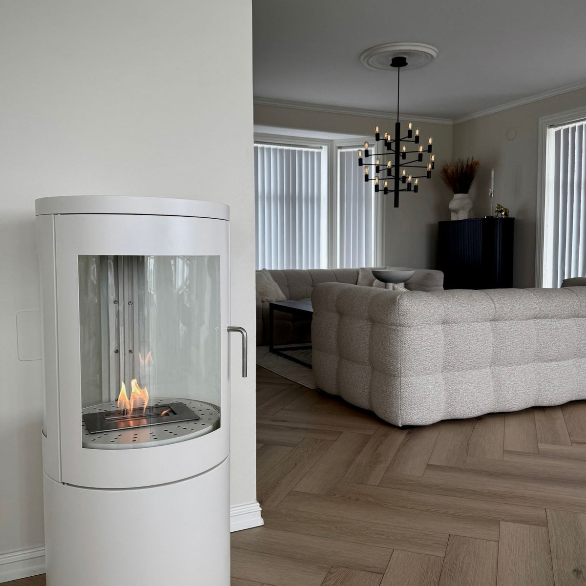 Columbus White - Bioethanol Stove with 360 view