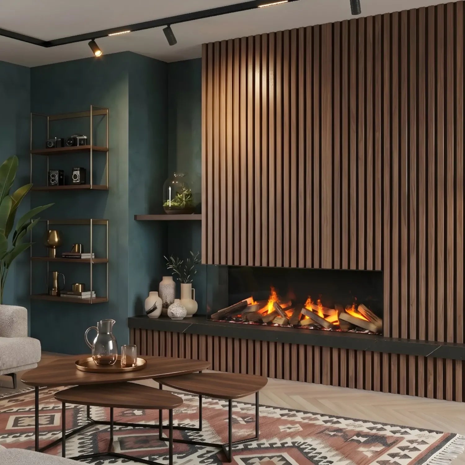 e-MatriX 1300-400 II-L - Corner Built-in Water Vapour Fireplace