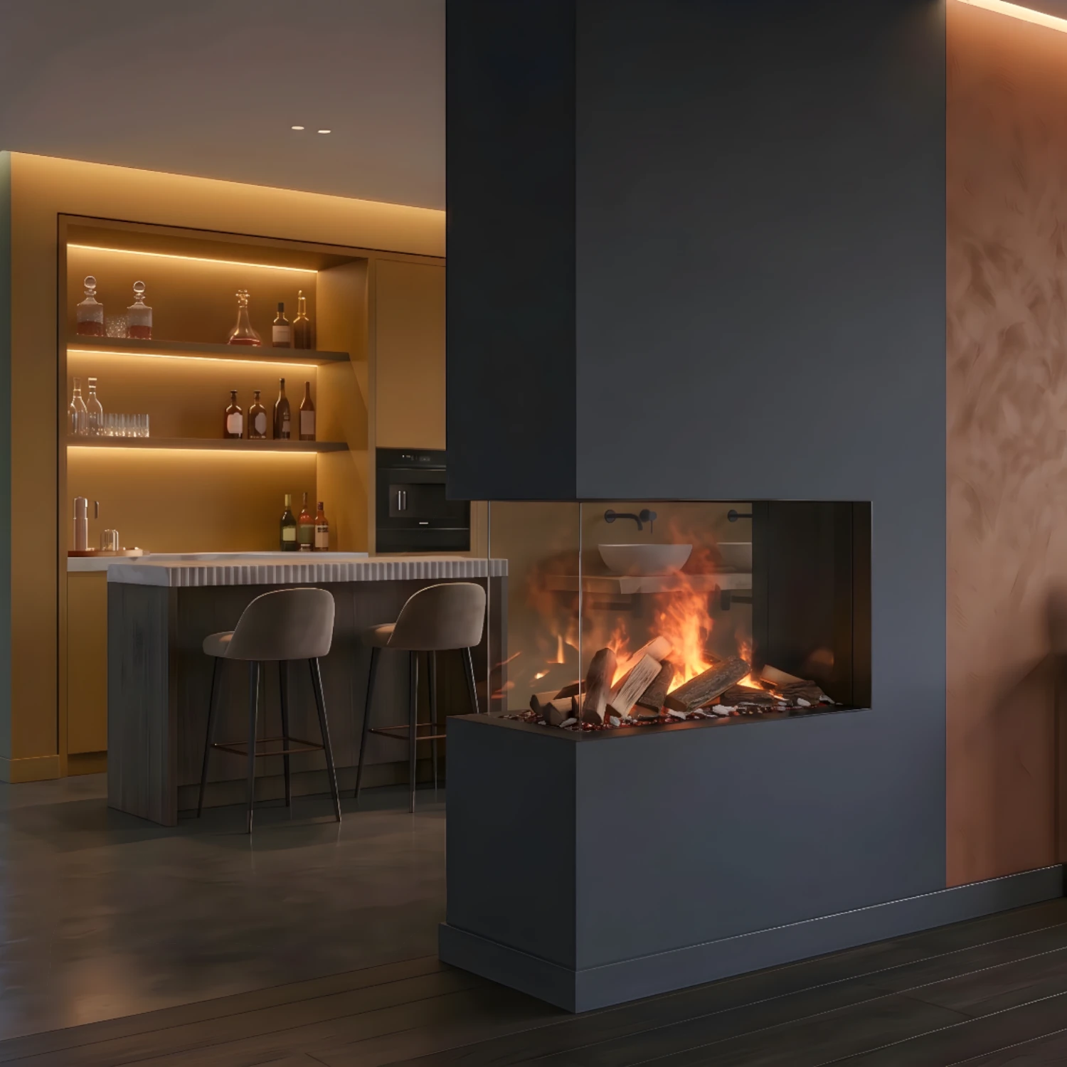 e-MatriX 800-500 RD - Water Vapour Fireplace