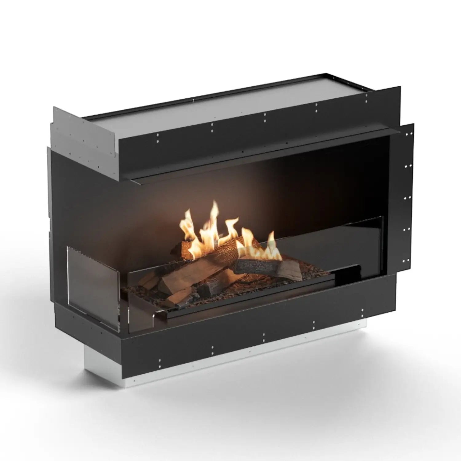 Flogs Box 1000 Left Corner - Bioethanol Fireplace