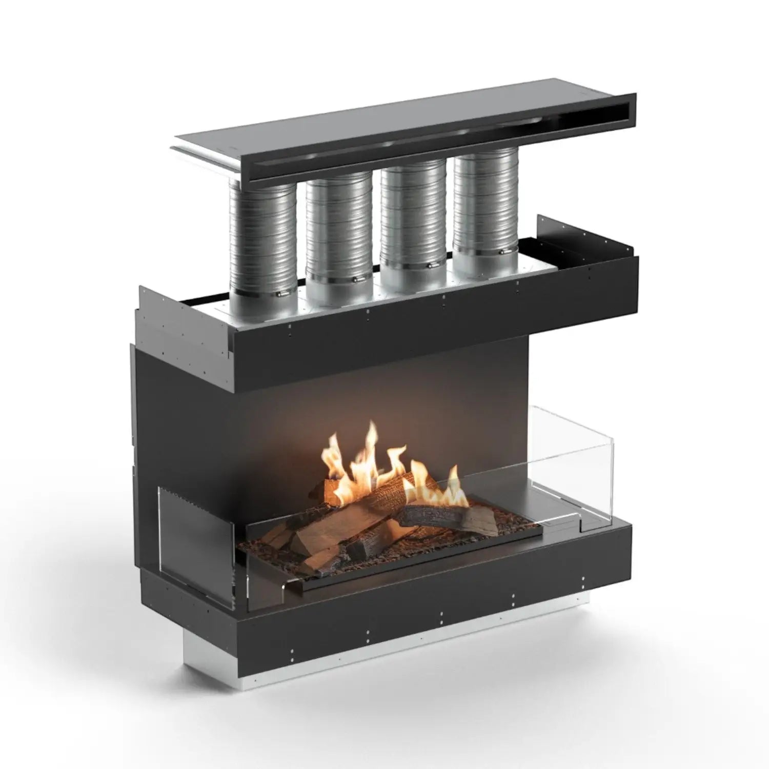 Flogs Box 1000 Three-Sided (In-Room Vent) - Bioethanol Fireplace