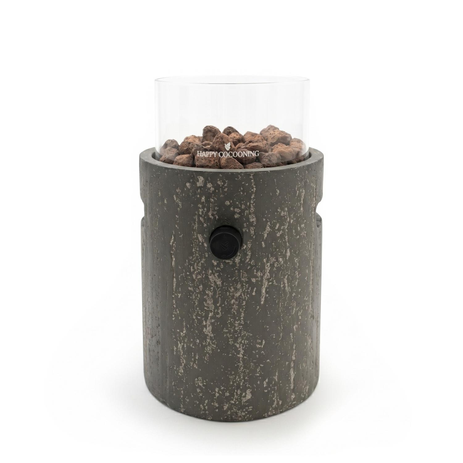Lumi Stone Dark Travertine – Tabletop Gas Fireplace