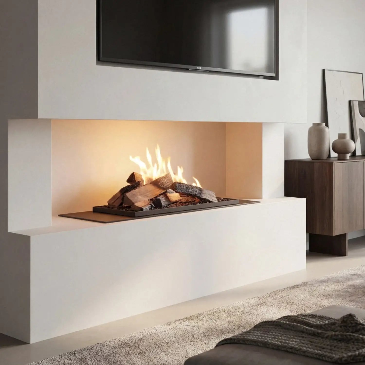 Planika FLA4 990+ Flogs: Remote Controlled Bioethanol Burner with Realistic Log Flames