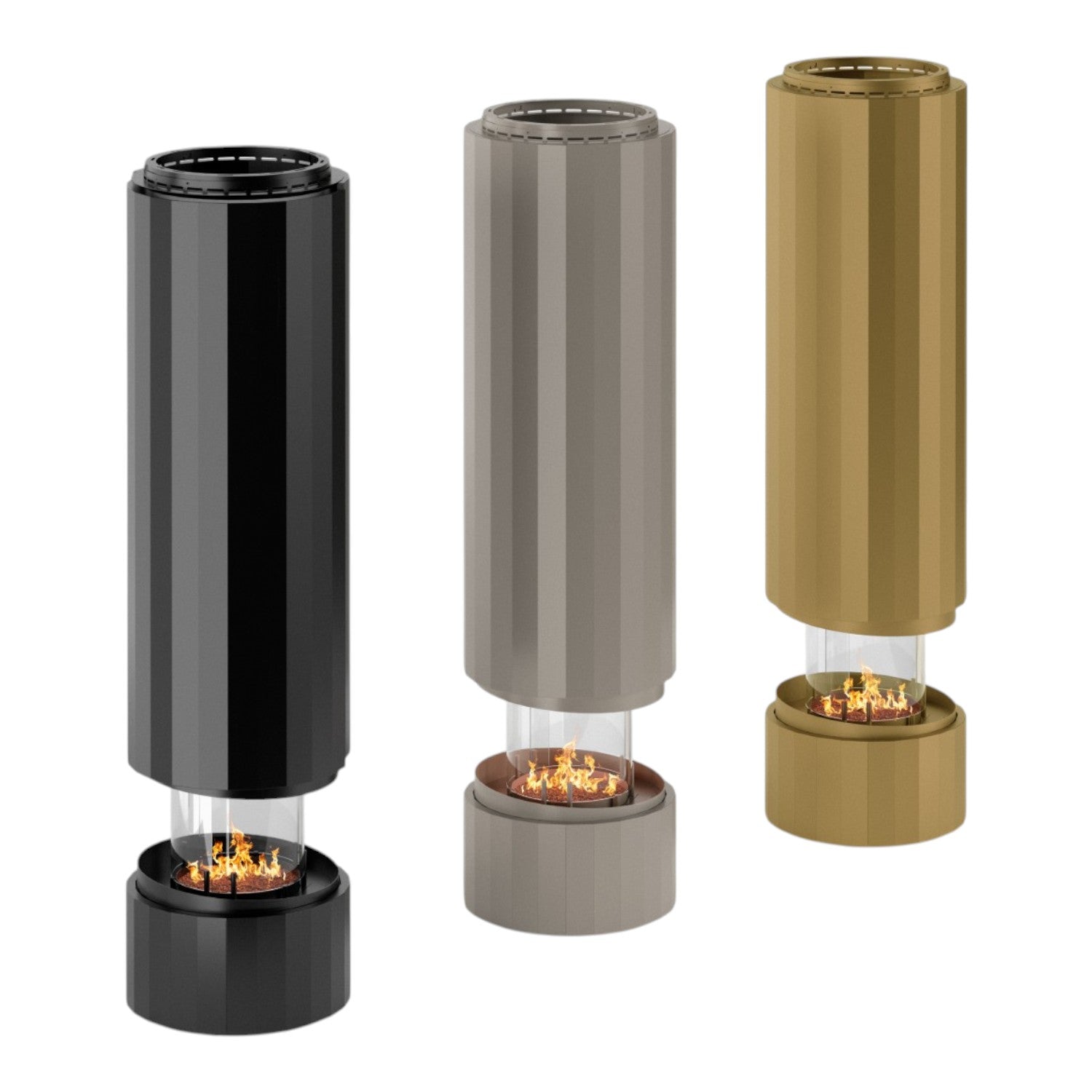 Pillar - Suspended Bioethanol Fireplace - Metallic Gold