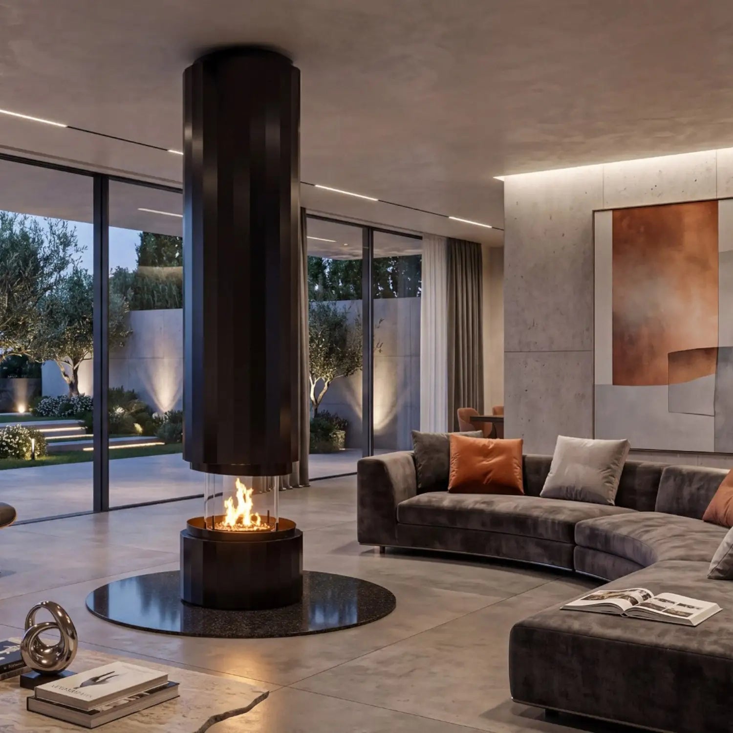 Pillar - Suspended Bioethanol Fireplace