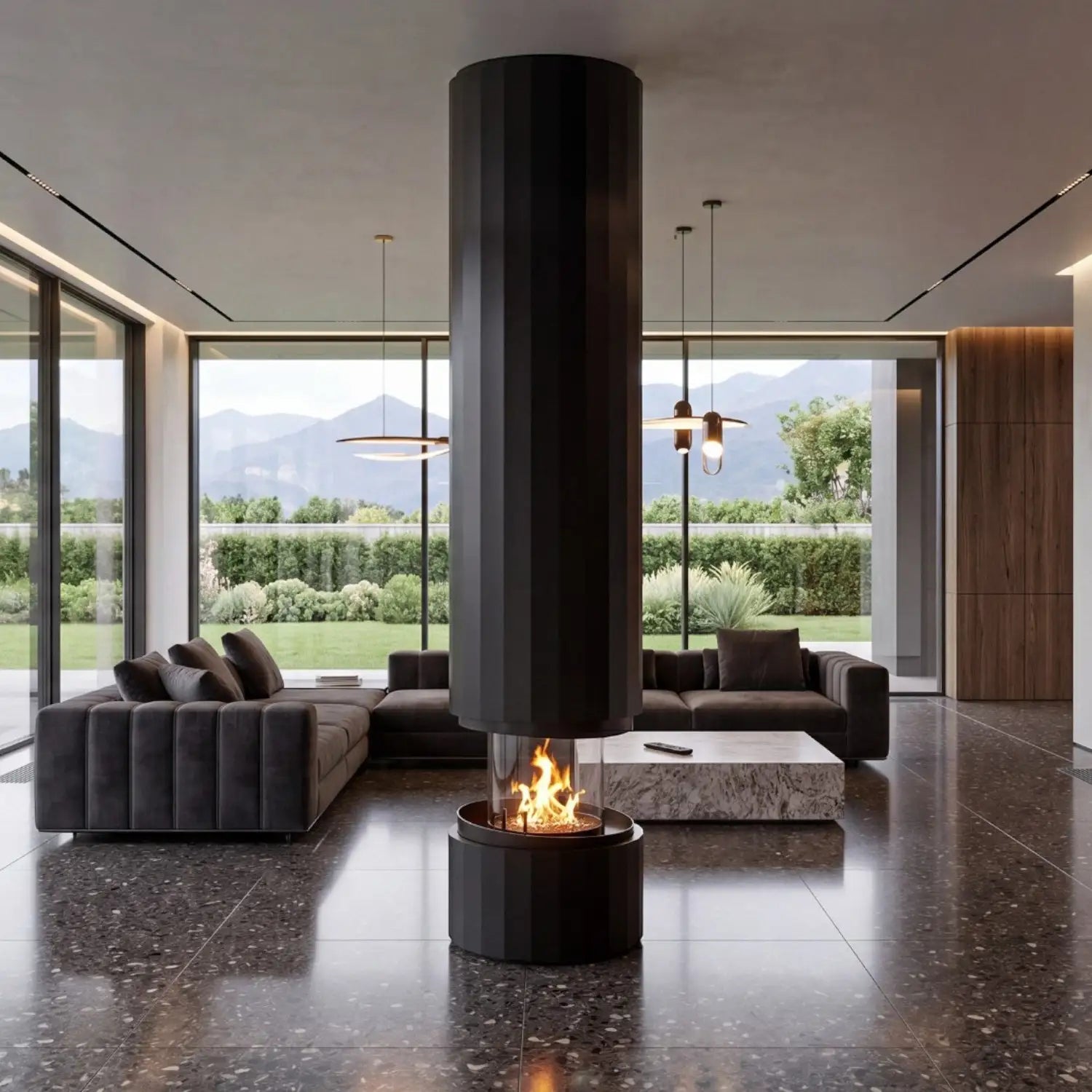 Pillar - Suspended Bioethanol Fireplace