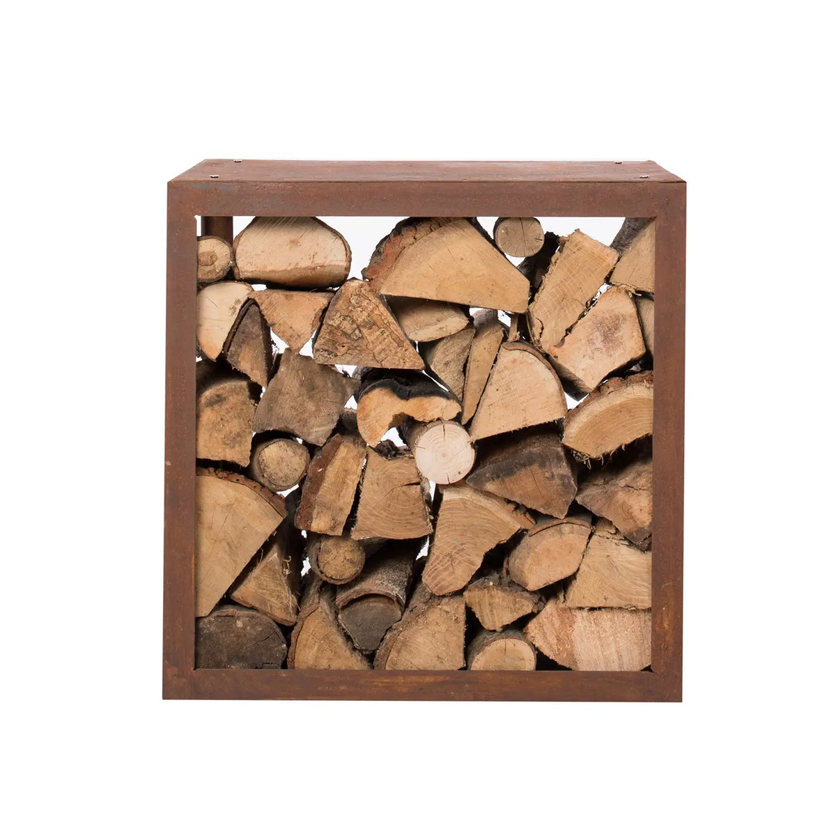 Hodr Wood Storage Box in Corten Steel - 50 cm