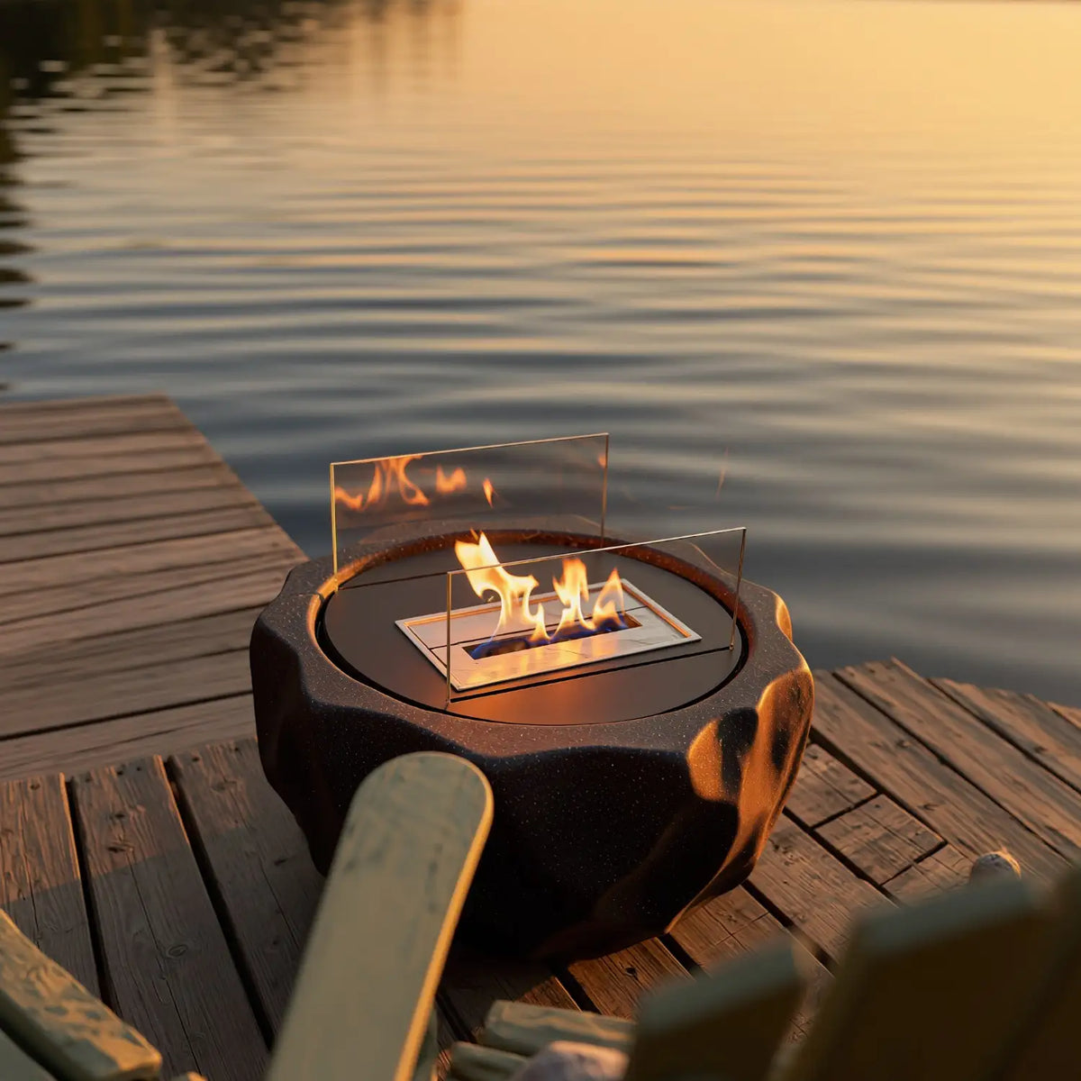 FIRA - Granite Black - Outdoor Bioethanol Fireplace