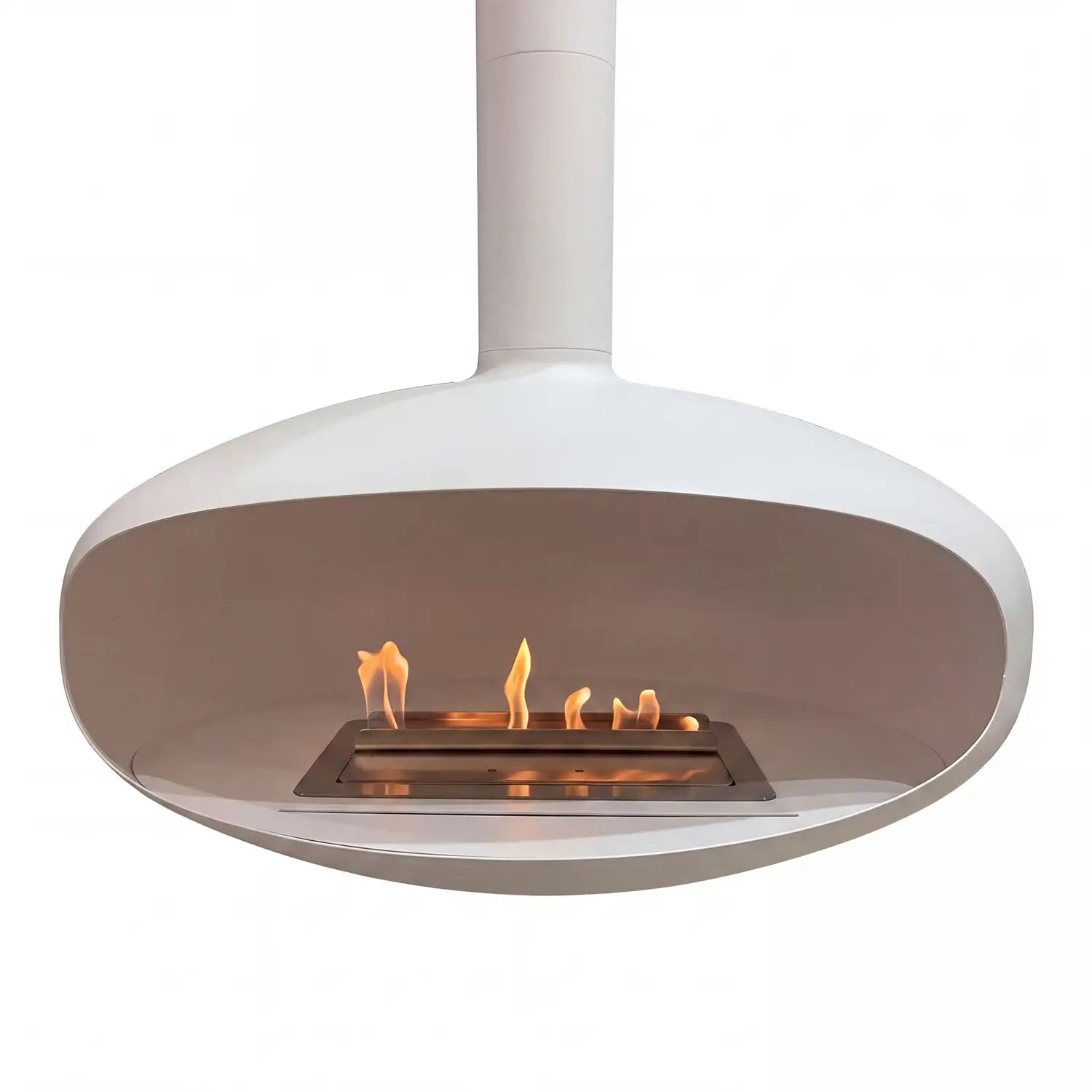 THE ICONIC in White - Ceiling-mounted Bioethanol Fireplace