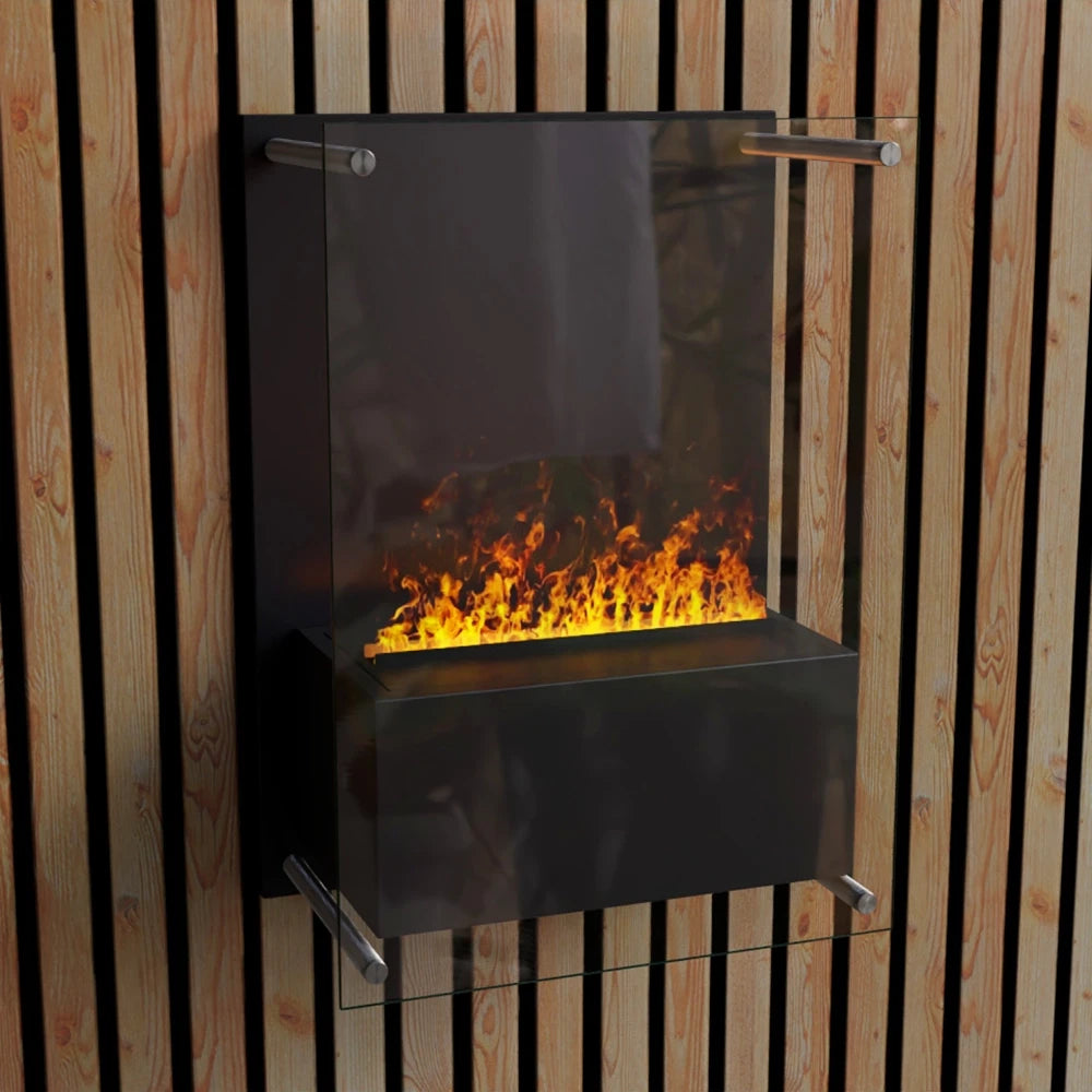 Yosemite Wall-Mounted Water Vapour Fireplace - Black