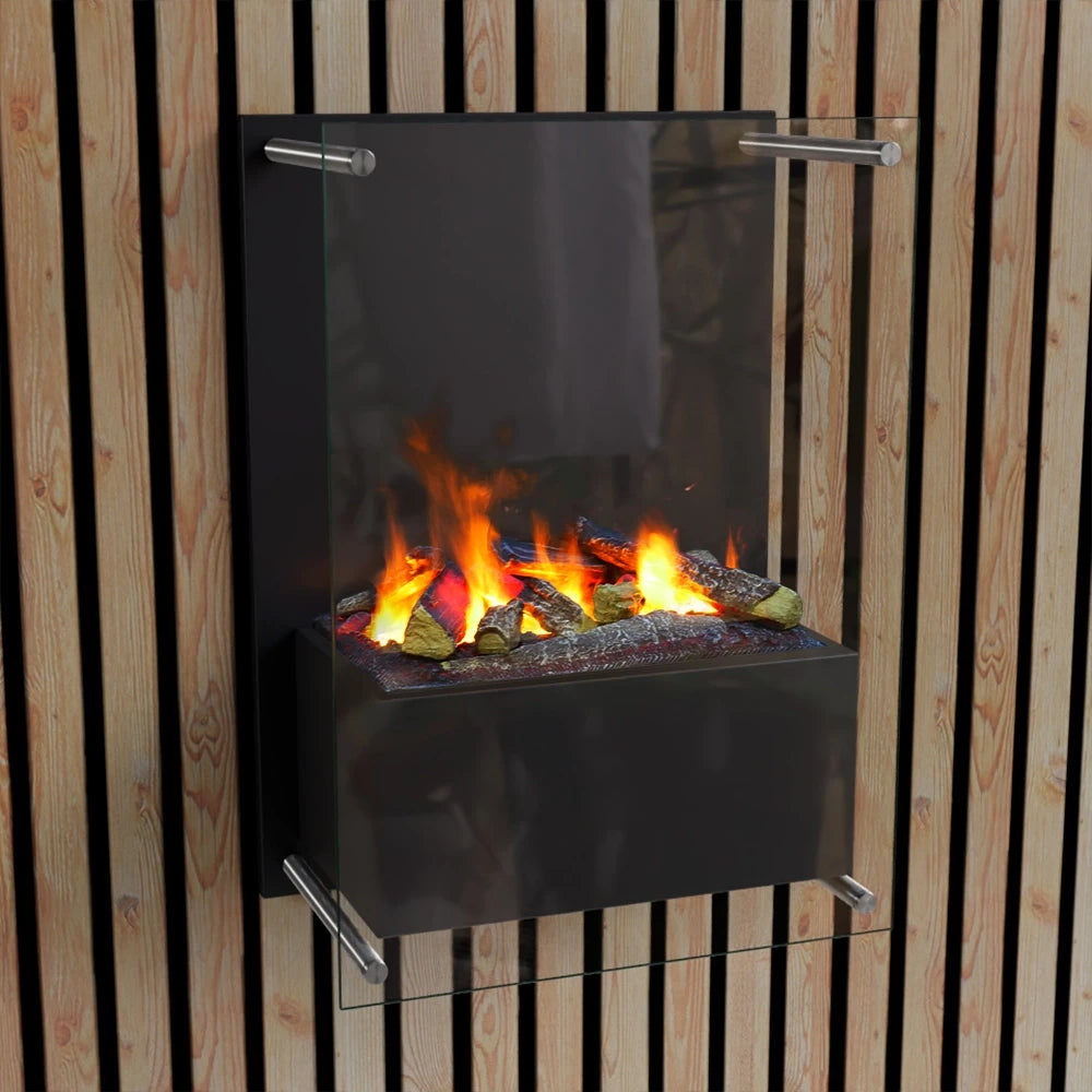 Yosemite Wall-Mounted Water Vapour Fireplace - Black