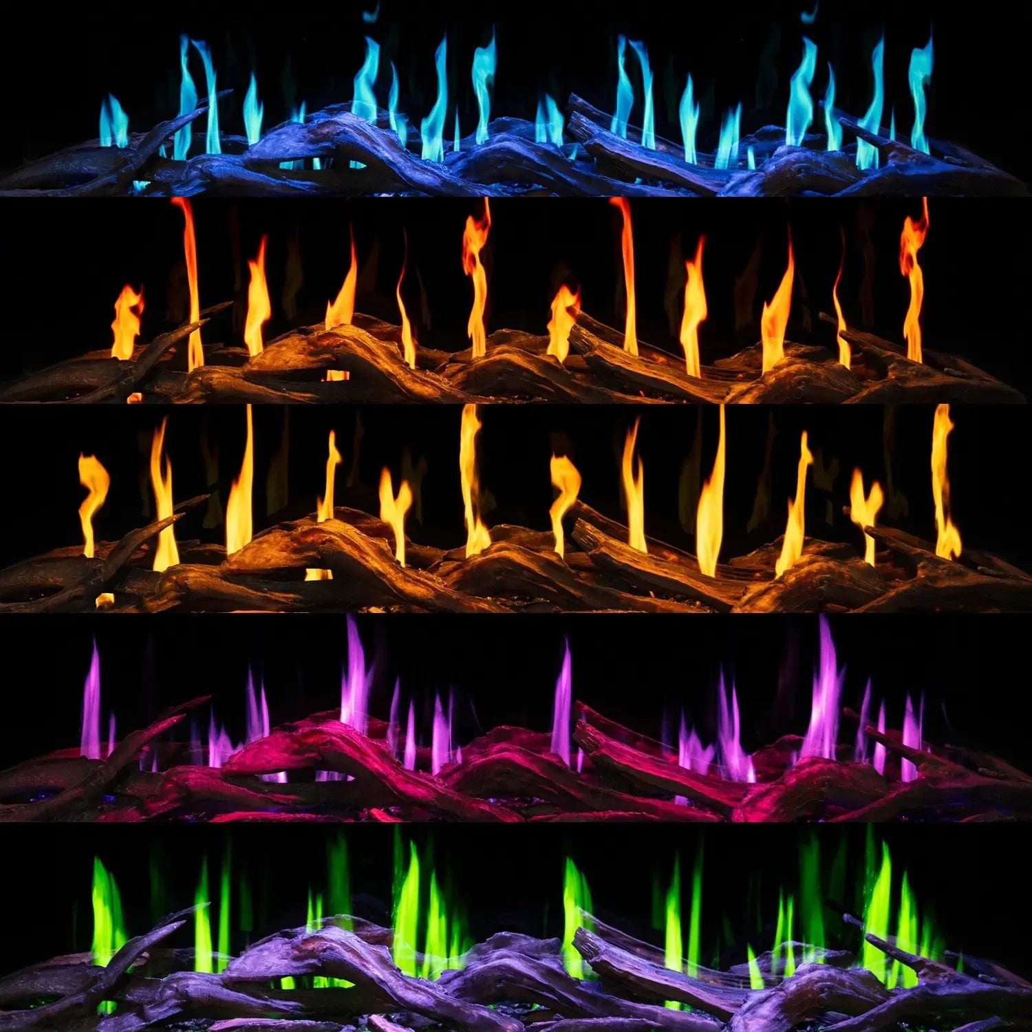 Gold 132 cm - Built-In Electric Fireplace