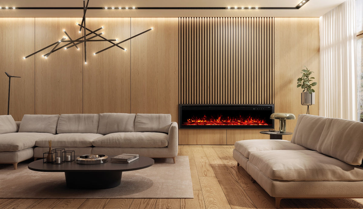Royal Pro Wall-Mounted Electric Fireplace - Black - 180 cm