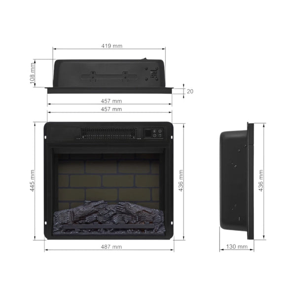 ArtiFlame AF18B - 18" Built-In Electric Fireplace Insert