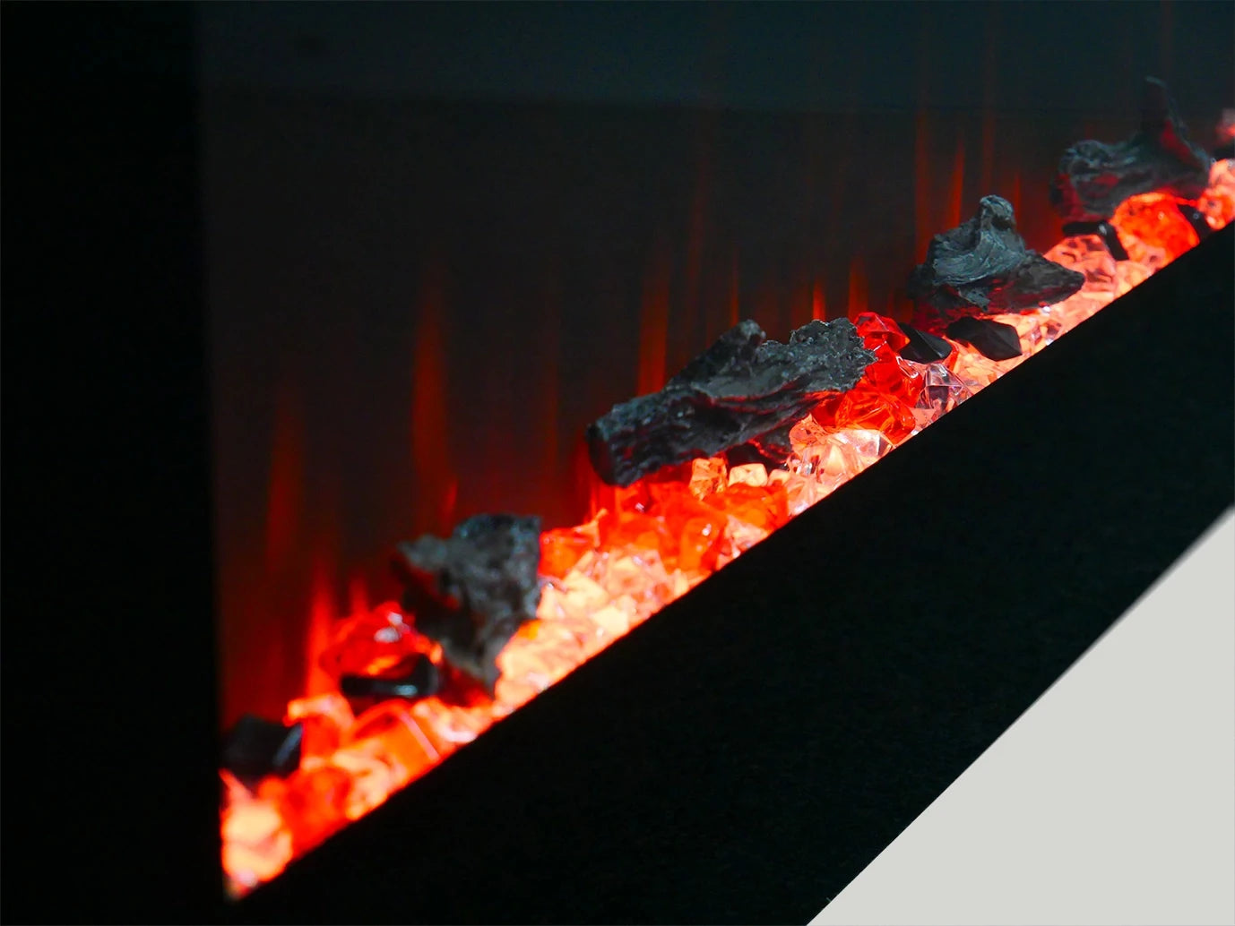 Azurite Wall-Mounted Electric Fireplace - Black - 152 cm
