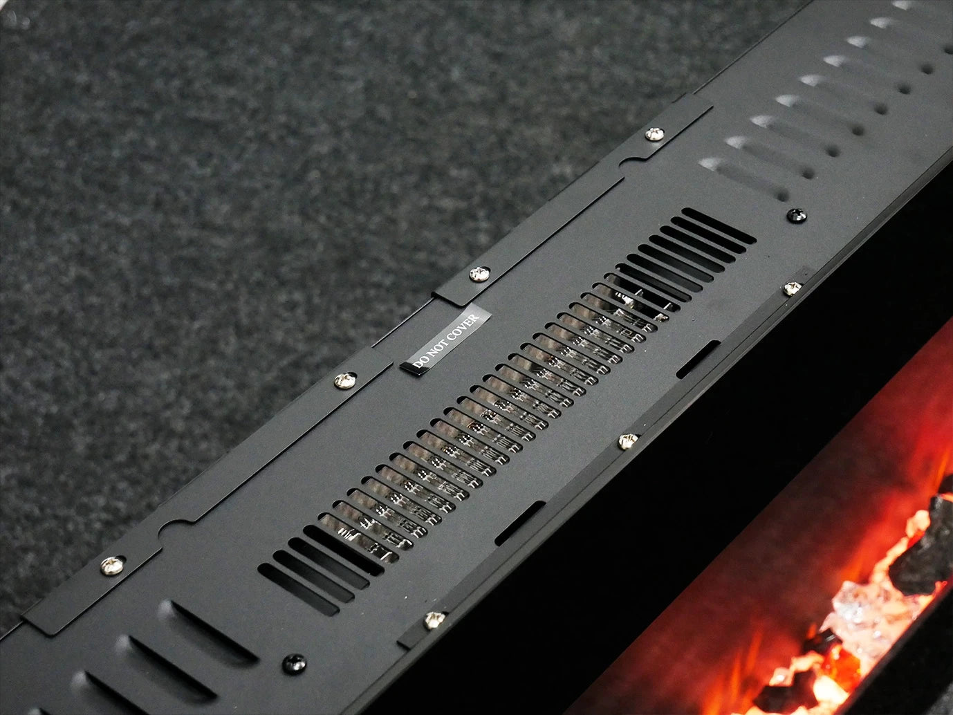 Azurite Wall-Mounted Electric Fireplace - Black - 152 cm
