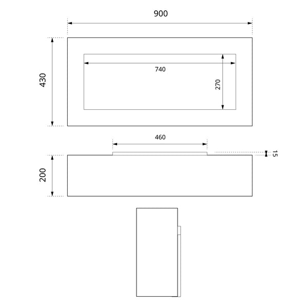 Large White Wall Mounted Bioethanol Fireplace