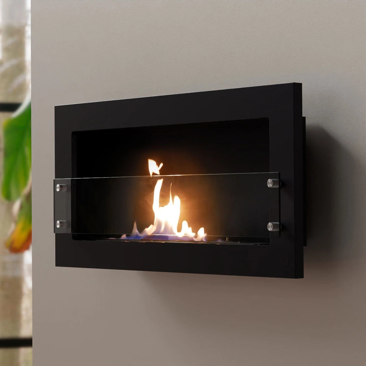 Texas Black - Wall Mounted Bioethanol Fireplace