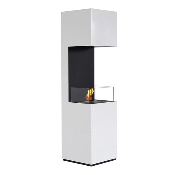 Open 3-Sided Bio Fireplace - White