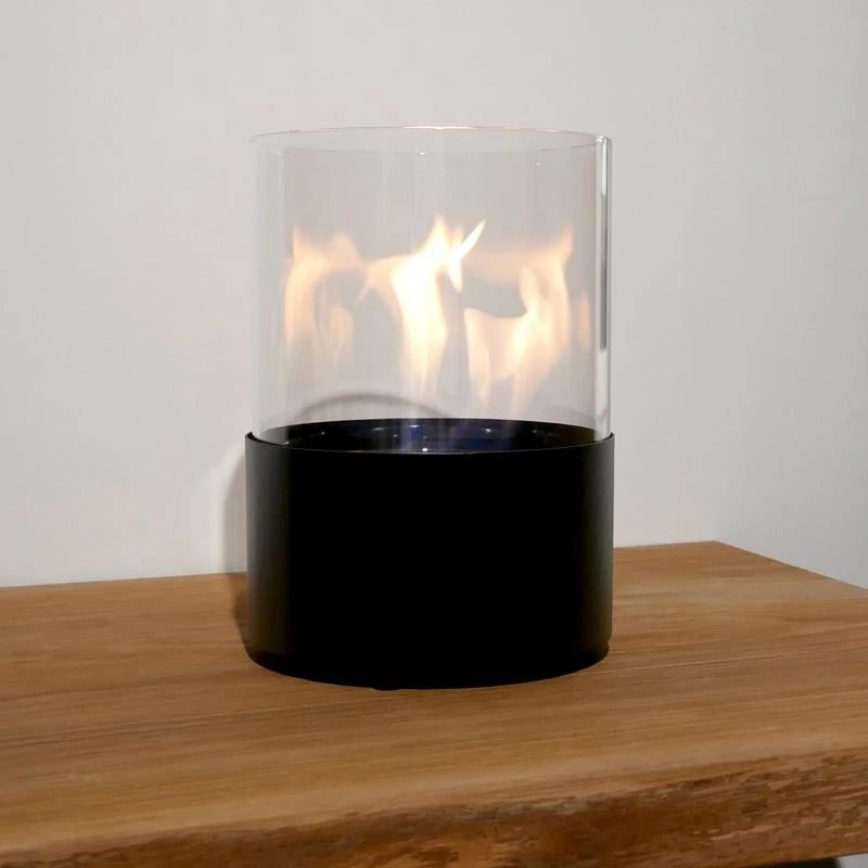 Kennington Round Tabletop Bioethanol Fireplace - Black