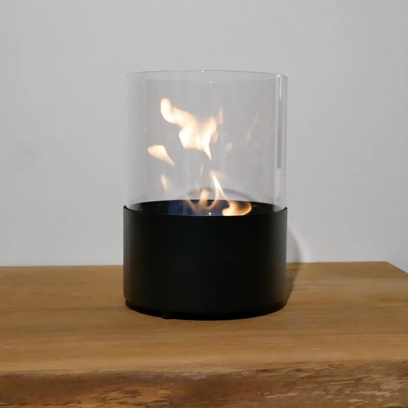 Kennington Round Tabletop Bioethanol Fireplace - Black