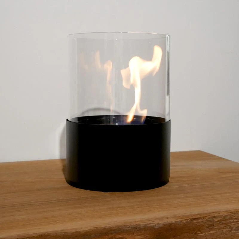 Kennington Round Tabletop Bioethanol Fireplace - Black