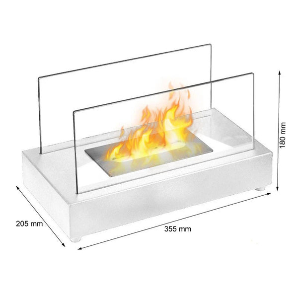 Lambeth White - Tabletop Bio Fireplace
