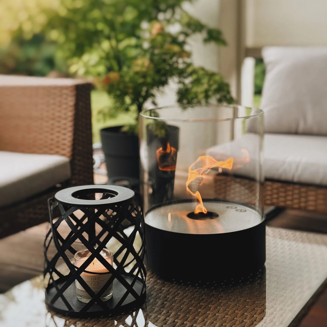 Southwark Black - Round Tabletop Bioethanol Fireplace
