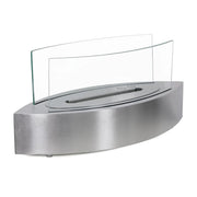 Oval Table Bioethanol Fireplace - Steel