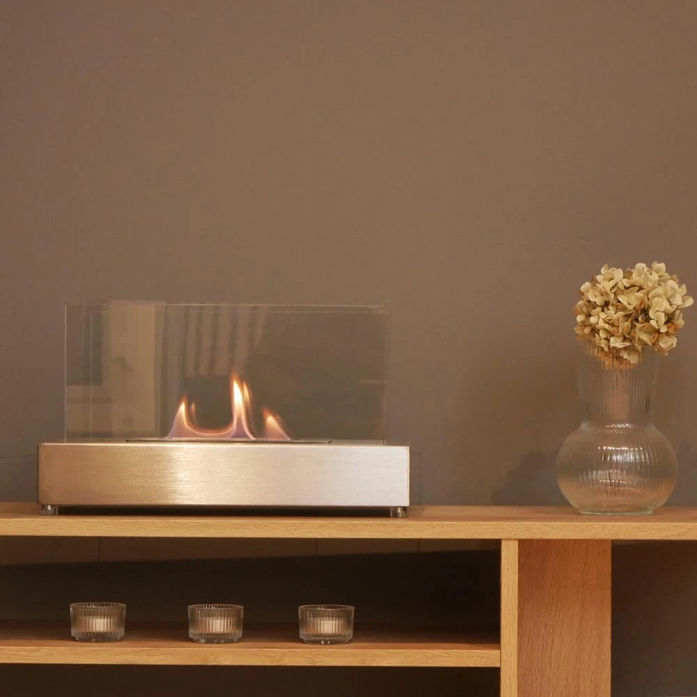Lambeth Tabletop Bioethanol Fireplace - Steel