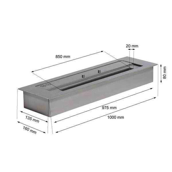 Superior 5L Ethanol Burner (W: 100 cm)