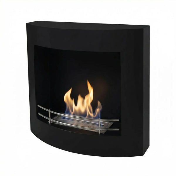Wall Mounted Bioethanol Fireplace - Black