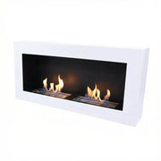 Large White Wall Mounted Bioethanol Fireplace